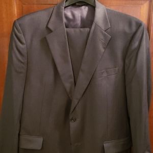 Jos A Banks Grey Pinstripe suit 46L